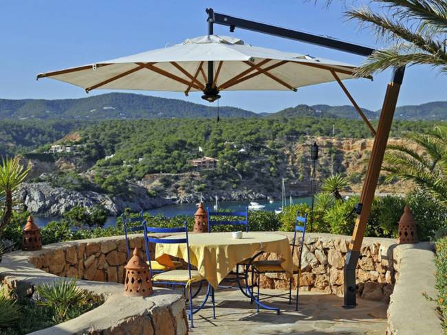 Зонт профессиональный Ø3.5 м Palladio Braccio имитация ироко, слоновая кость Ø3500 мм