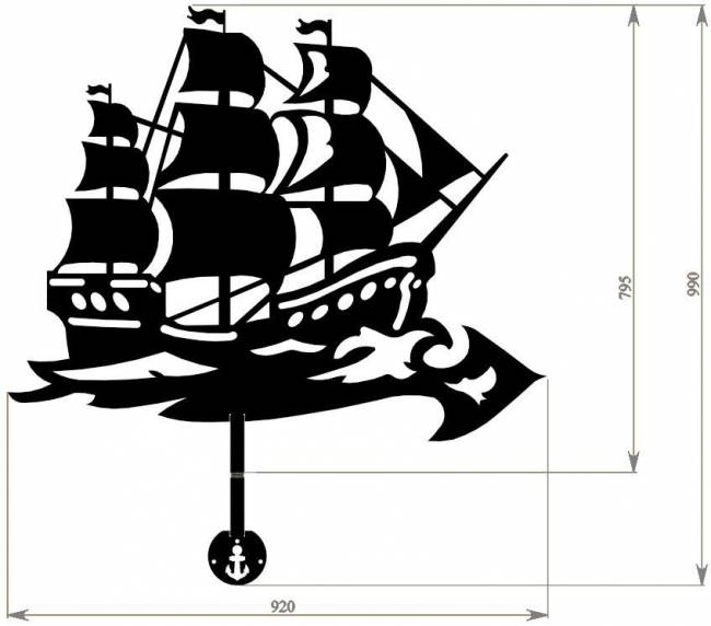 Флюгер "Фрегат" малый