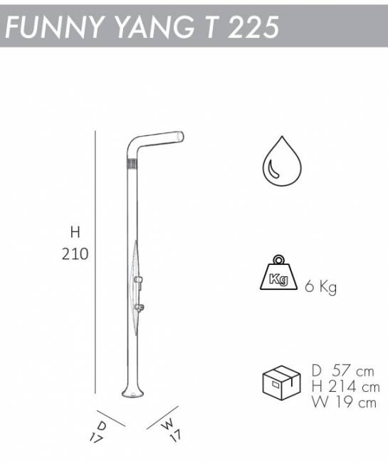 Душ уличный Funny Yang T 225 белый 170х170х2100 мм