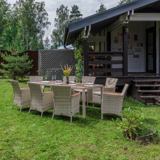 AMELIA обеденный комплект бежевого цвета на 8 персон