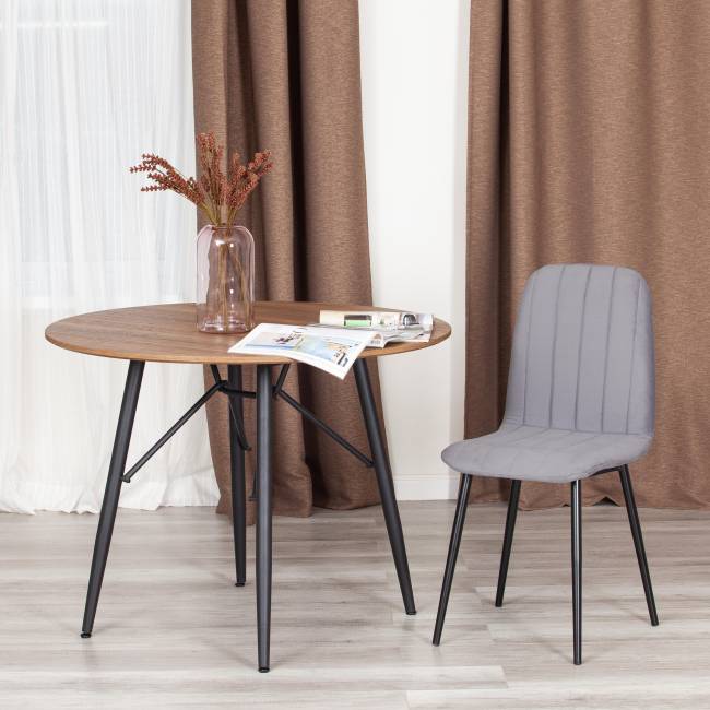 Стул ARC / 1 шт. в упаковке Велюр/металл , 46 х 52 х 88 см, темно-серый/черный темно-серый Велюр/металл