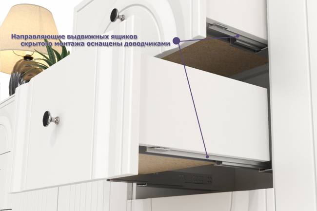 Комод с сервантом и навесной полкой Валенсия цвет белый шагрень Комод с сервантом и навесной полкой Валенсия цвет белый шагрень