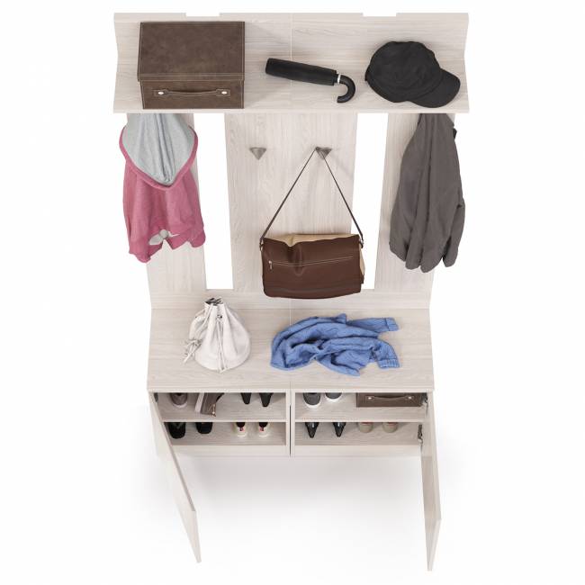 Тумбы с вешалками для верхней одежды Ника цвет ясень анкор светлый