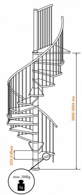 Винтовая лестница Spiral Color d160