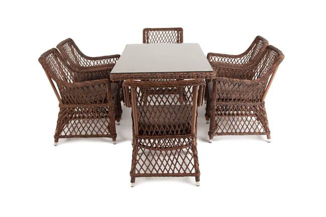 "Латте" обеденная группа плетеная, цвет коричневый "Латте" обеденная группа плетеная, цвет коричневый