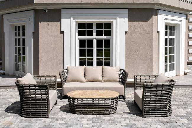 "Валенсия" лаунж-зона из искусственного ротанга, цвет серый "Валенсия" лаунж-зона из искусственного ротанга, цвет серый