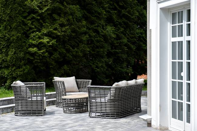 "Валенсия" лаунж-зона из искусственного ротанга, цвет серый "Валенсия" лаунж-зона из искусственного ротанга, цвет серый