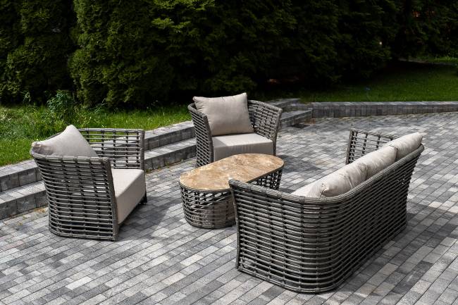 "Валенсия" лаунж-зона из искусственного ротанга, цвет серый "Валенсия" лаунж-зона из искусственного ротанга, цвет серый