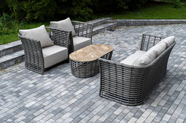 "Валенсия" лаунж-зона из искусственного ротанга, цвет серый "Валенсия" лаунж-зона из искусственного ротанга, цвет серый