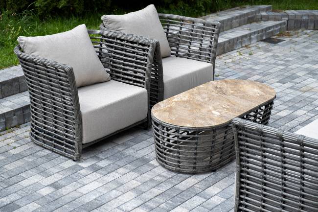 "Валенсия" лаунж-зона из искусственного ротанга, цвет серый "Валенсия" лаунж-зона из искусственного ротанга, цвет серый