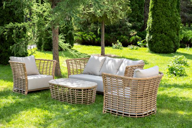 "Валенсия" лаунж-зона из искусственного ротанга, цвет соломенный "Валенсия" лаунж-зона из искусственного ротанга, цвет соломенный