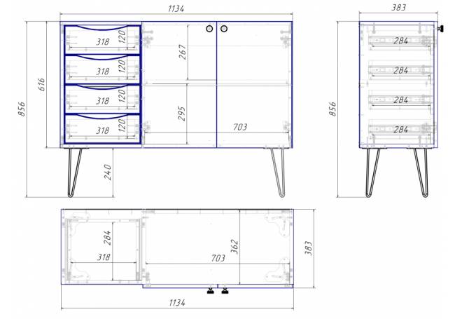 Комод Брюс 16.233 сантьяго / черный