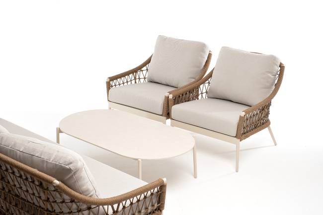 "Венеция" лаунж-зона из искусственного ротанга, цвет соломенный "Венеция" лаунж-зона из искусственного ротанга, цвет соломенный