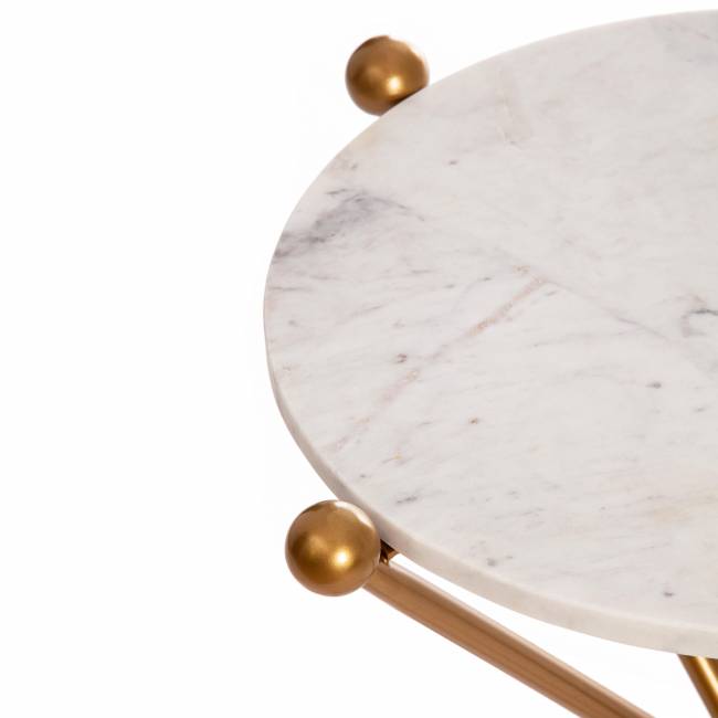 Столик кофейный Secret De Maison TRIXY ( mod. 19993 ) алюминиевый сплав/мрамор, 48*48*56 см, золотой/gold