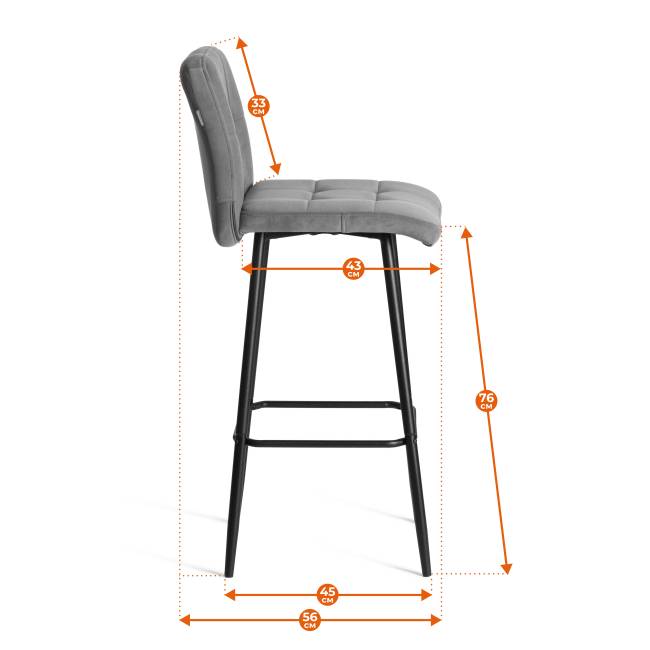Барный стул  Medeo/Медео экокожа , черный, 45х56х113 см черный Барный стул  Medeo/Медео экокожа , черный, 45х56х113 см черный