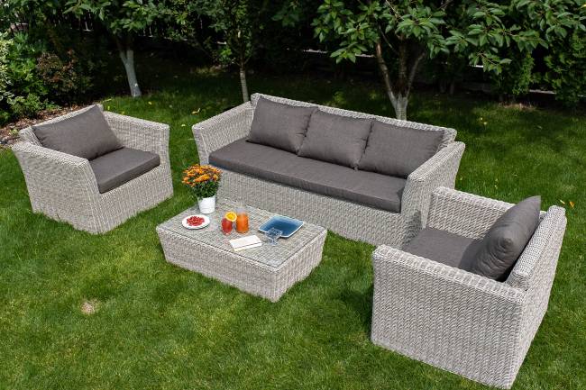 "Капучино" кресло из искусственного ротанга, цвет бежевый