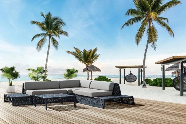 Модульный диван "Lounge Set", Базальт, Черный