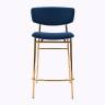 Дизайнерский полубарный стул Marko синий, основание золото