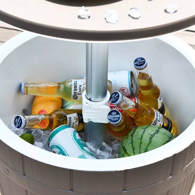 Стол пластиковый мини-бар Nova Cool Bar тортора, белый, тортора Ø485х575/821 мм Стол пластиковый мини-бар Nova Cool Bar тортора, белый, тортора Ø485х575/821 мм