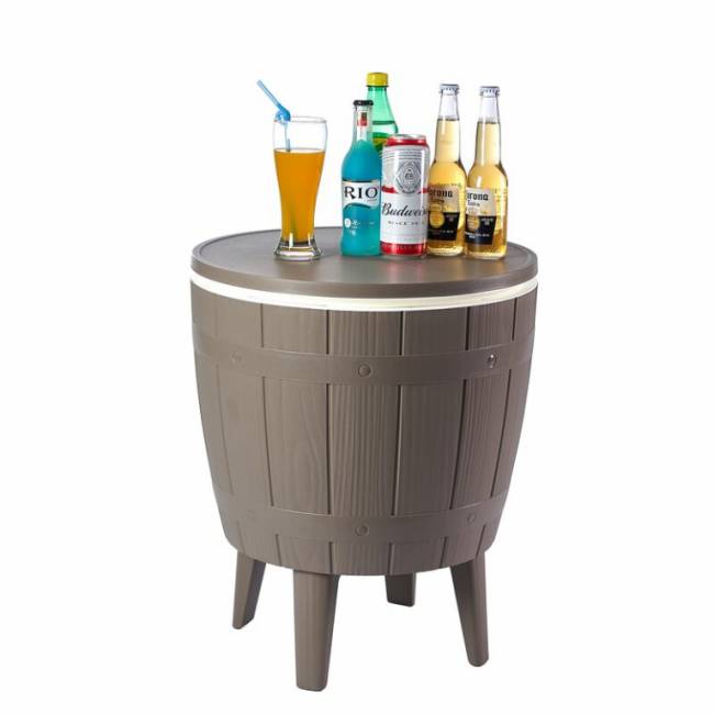 Стол пластиковый мини-бар Nova Cool Bar тортора, белый, тортора Ø485х575/821 мм Стол пластиковый мини-бар Nova Cool Bar тортора, белый, тортора Ø485х575/821 мм