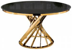 Стол стеклянный Twist gold / black Стол стеклянный Twist gold / black