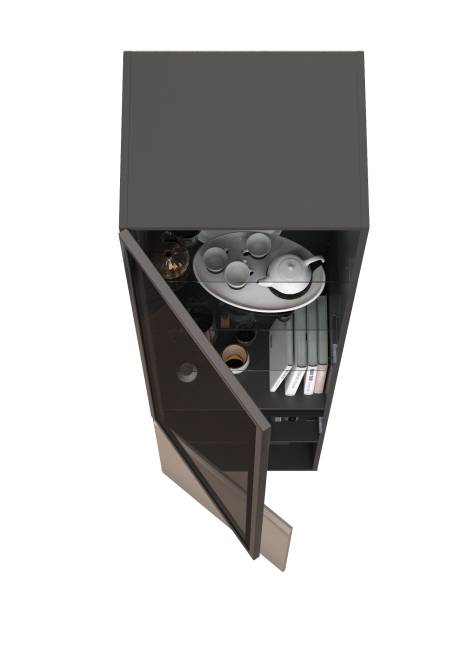 Шкаф-витрина Сидней 13.201 цвет антрацит/МДФ веллюто капучино