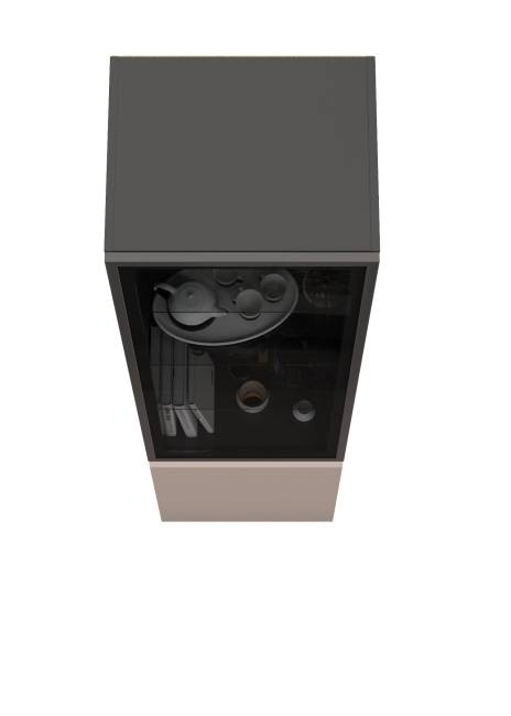 Шкаф-витрина Сидней 13.201 цвет антрацит/МДФ веллюто капучино