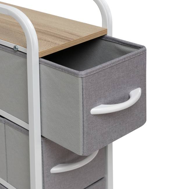 Комод Leset Ноа 4 ящ. узкий Белый Светло-серый Комод Leset Ноа 4 ящ. узкий Белый Светло-серый