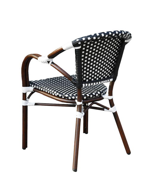 "Кабри" плетеный стул из искусственного ротанга, цвет черно-белый "Кабри" плетеный стул из искусственного ротанга, цвет черно-белый