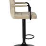 Стул барный DOBRIN KRUGER ARM BLACK, бежевый вельвет (LAR-E2041-04)