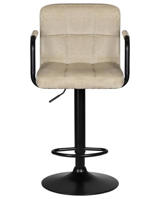 Стул барный DOBRIN KRUGER ARM BLACK, бежевый вельвет (LAR-E2041-04)