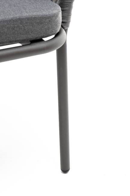 "Бордо" стул плетеный из роупа (колос), каркас алюминий серый (RAL7022) муар, роуп серый 15мм, ткань темно-серая 027 "Бордо" стул плетеный из роупа (колос), каркас алюминий серый (RAL7022) муар, роуп серый 15мм, ткань темно-серая 027