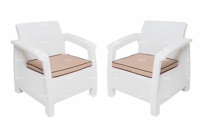 Комплект кресел TWEET Double Seat, цвет: белый