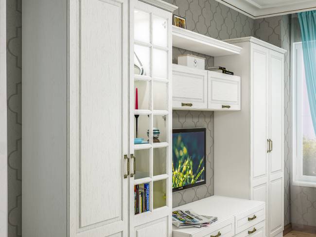 Шкаф Ливерпуль цвет ясень ваниль/белый