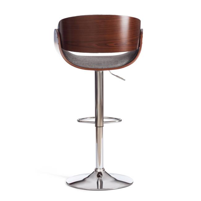 Барный стул LANDO (mod.4036) металл/дерево/ткань, 59х51х93-114 см, высота сиденья 62-83 см, серый/орех/хром, Aimcasa 28 орех темный, серый металл/дерево/ткань Барный стул LANDO (mod.4036) металл/дерево/ткань, 59х51х93-114 см, высота сиденья 62-83 см, серый/орех/хром, Aimcasa 28 орех темный, серый металл/дерево/ткань