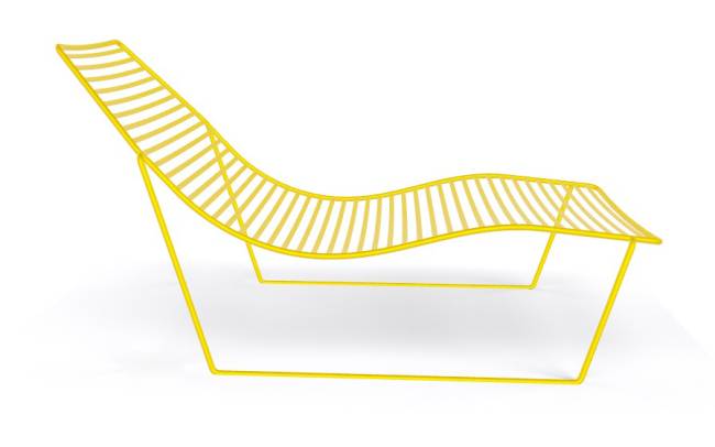 Шезлонг-лежак металлический Link Lounge желтый 1530х710х820 мм Шезлонг-лежак металлический Link Lounge желтый 1530х710х820 мм