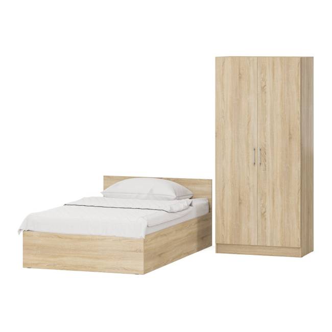 Кровать односпальная 1200 со шкафом для одежды 2-х створчатым Стандарт цвет дуб сонома