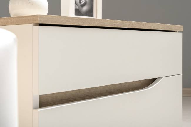 Тумба прикроватная Муссон 16.03 цвет белый/дуб эндгрейн элегантный