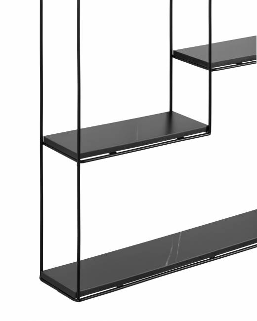 Полка Square черная черный мрамор