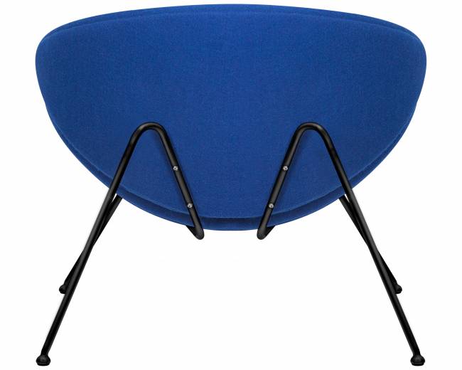 Кресло дизайнерское DOBRIN EMILY, синяя ткань AF6, черное основание