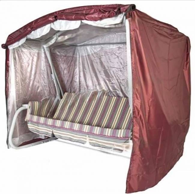 Чехол  для садовых качелей Эдем Люкс 220х175х185, бордовый