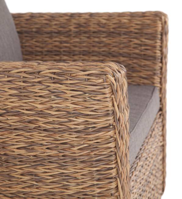 "Капучино" кресло из искусственного ротанга (гиацинт), цвет соломенный