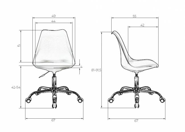 Офисное кресло для персонала DOBRIN MICKEY, темно-серый