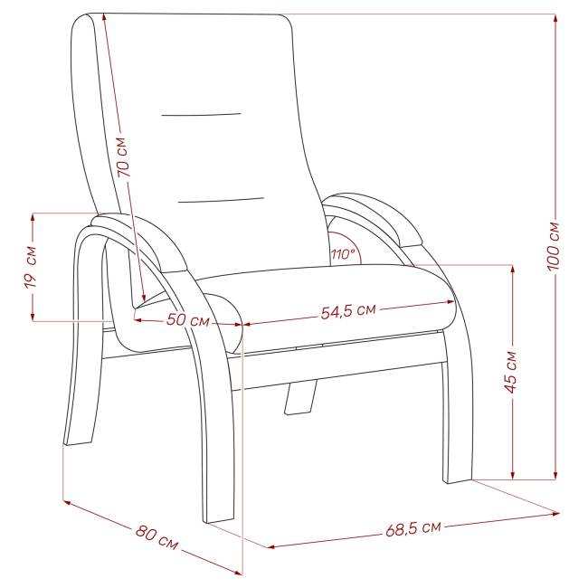 Кресло Leset Лион Орех текстура Dundi 108