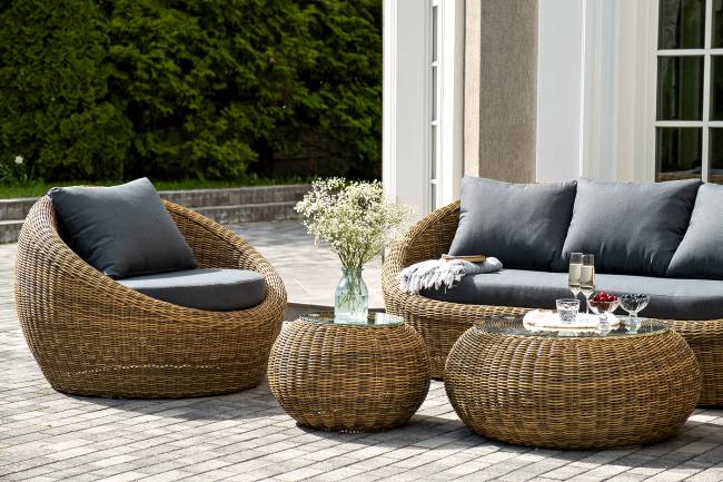 "Барселона" лаунж-зона из искусственного ротанга, цвет соломенный "Барселона" лаунж-зона из искусственного ротанга, цвет соломенный