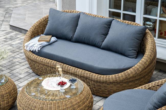 "Барселона" лаунж-зона из искусственного ротанга, цвет соломенный "Барселона" лаунж-зона из искусственного ротанга, цвет соломенный