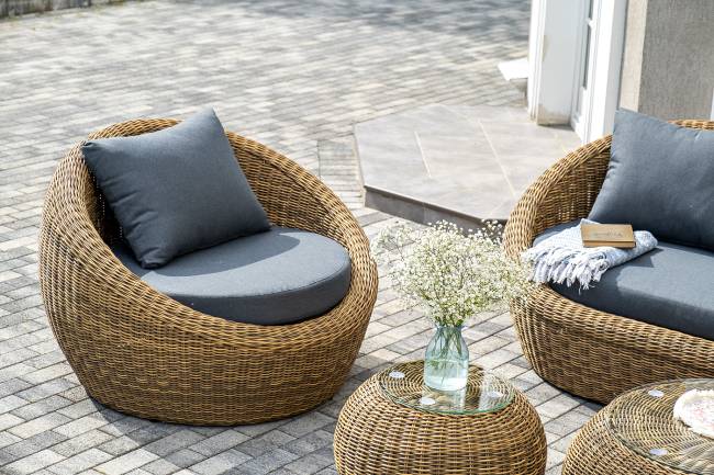 "Барселона" лаунж-зона из искусственного ротанга, цвет соломенный "Барселона" лаунж-зона из искусственного ротанга, цвет соломенный