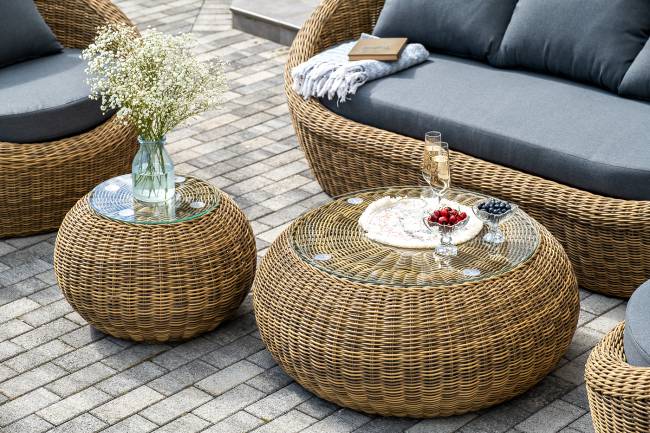 "Барселона" лаунж-зона из искусственного ротанга, цвет соломенный "Барселона" лаунж-зона из искусственного ротанга, цвет соломенный