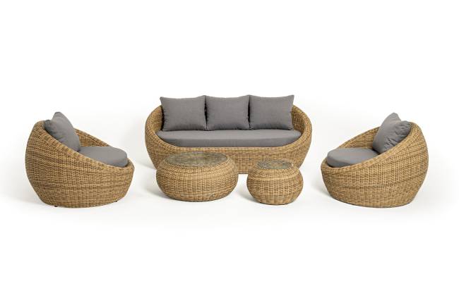 "Барселона" лаунж-зона из искусственного ротанга, цвет соломенный "Барселона" лаунж-зона из искусственного ротанга, цвет соломенный