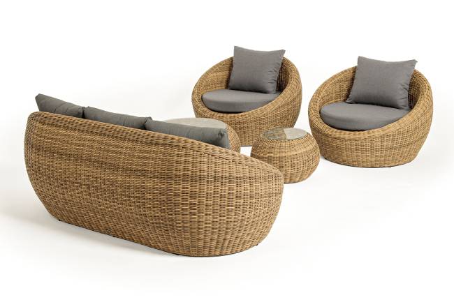 "Барселона" лаунж-зона из искусственного ротанга, цвет соломенный "Барселона" лаунж-зона из искусственного ротанга, цвет соломенный